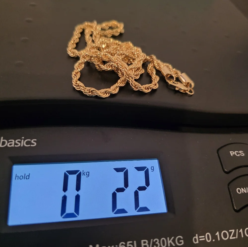 14K Yellow Gold Rope 5mm Italy  Chain Twist Link Necklace Hollow Thick New 23G - Picture 5 of 8